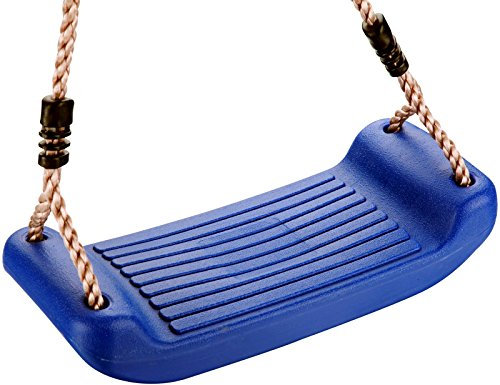 Loggyland Balançoire à Siège en Plastique, Balançoire en Planches pour Enfants - Bleu