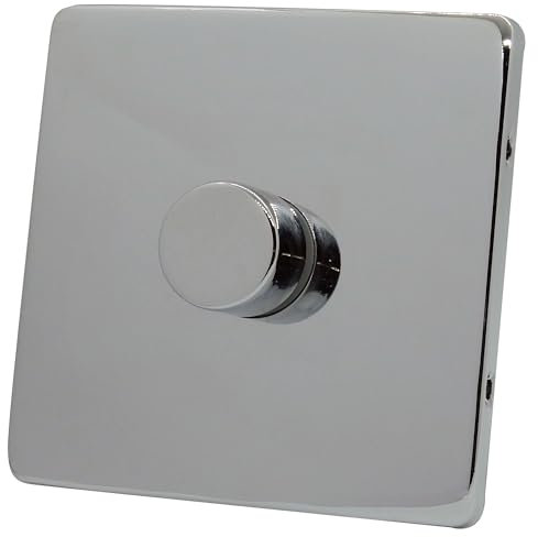 Discount Electrix 1 Gang 2 Way 250 Watt Dimmer Switch Polished Chrome Screwless Flat Plate Design