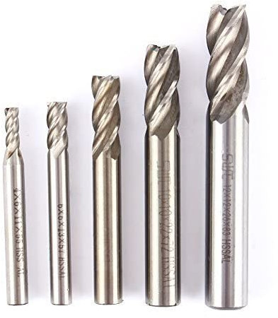 Yosoo 5Stk HSS CNC Drehmaschine geraden Schaft 4 Flöte End Mill Fräser Drill Bit erzeugen 4/6/8/10/12 mm