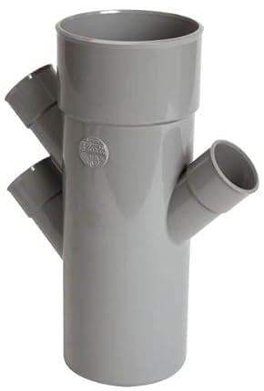 Raccord PVC gris triple équerre 45° Ø 40 40 100 40 mm Quadruple emboîture Nicoll