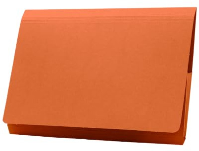 Exacompta - Ref PW2-ORGZ - Guildhall - Full Flap Pocket Wallet, 35x 24.2cm, Holds A4 & Foolscap Documents, 315gsm Quality Heavyweight Manilla, Foolscap - Orange, Pack of 50