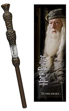 The Noble Collection Harry Potter Albus Dumbledore Wand Pen and Bookmark - 9in (23cm) Stationery Pack - Officially Licensed Film Set Movie Props Wand Gifts