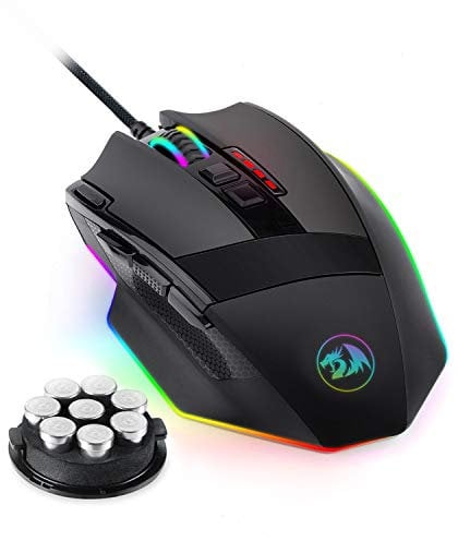 REDRAGON MAMMOTH souris USB Laser 16400 DPI - Souris (Ambidextre, Laser, USB, 16400 DPI, 12000 ips, Noir, Rouge)