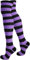 normani Top modische Damen Overknees in verschiedenen Designs/Baumwolle mit Elasthan Auswahl Farbe Schwarz/Lila/Breit Größe OneSize
