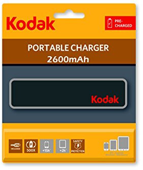 Kodak 2600 mAh Portable Charger Power Bank - Black