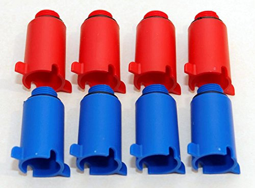 4 Paar Baustopfen Montagestopen Abdrückstopfen 1/2 Farbe 4x blau + 4x rot