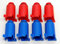 4 Paar Baustopfen Montagestopen Abdrückstopfen 1/2 Farbe 4x blau + 4x rot
