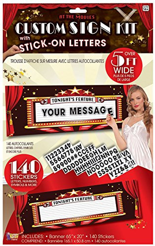 Bristol Novelty- Kit Affiche à Personnaliser, thème cinéma « at The Movies », X75916, Muliticolor, Taille Unique Halloween