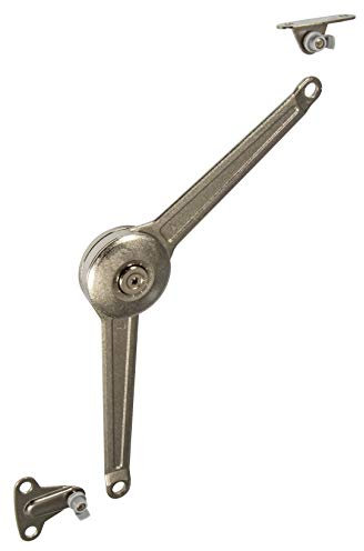 Gedotec ferrure d'armoire de cuisine support de rabat DUO FORTE pour rabats en bois | Support de volet pour hauteur de volet 200-500 mm | Acier nickelé | 1 set - charnière à rabat