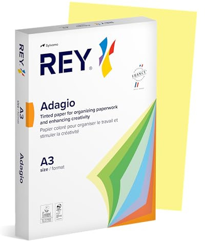 Rey Adagio A3 80gsm Canary Yellow Paper - 1 Ream (500 Sheets)