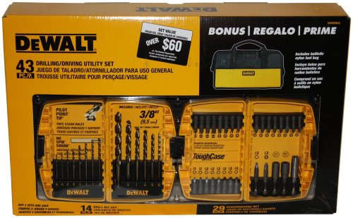 DEWALT DWDDBAG Drill Drive Accessory Set with Bag 43-Pieces