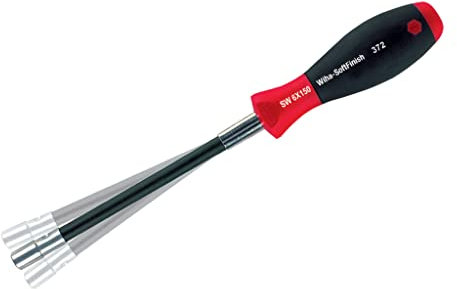 Wiha 37222 Long Flexible Shaft Nut Driver with SoftFinish Handle, Inch, 1/4 x 150