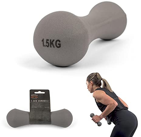 Phoenix Fitness RY927 Peso con manubri in neoprene per la casa e la palestra Esercizio di fitness Allenamento per braccia e mani, singolo, 1,5 kg, Grigio