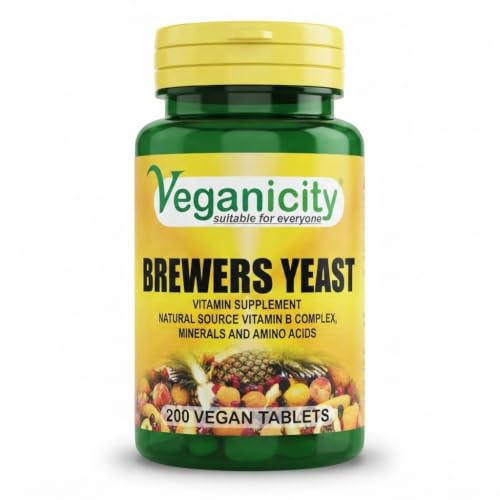 Veganicity Brewers Yeast 300mg : Vitamin B supplement : 200 tablets