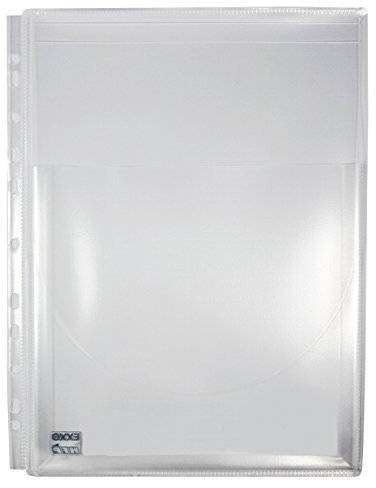 EXXO by HFP 35261 5 Prospekthülle mit Klappe und Abheftrand, transparent klar