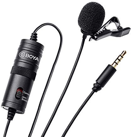 Boya by-M1 3,5 mm Elektret-Kondensatormikrofon mit 6,35 mm Adapter für Smartphones, DSLR, Camcorder, Audio-Recorder, PC usw., Electret Condenser Microphone, Kabelgebundenes Mikrofon.