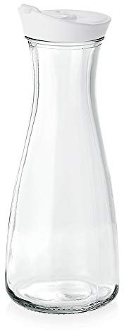 WAS 1781 100 Carafe double paroi Enjoy en verre borosilicaté avec couvercle, blanc, hauteur 24,5 cm, 1 litre