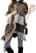 MEOKEY Schal Damen Winter Kuschelig Pashmina Schal Damen Kaschmir Langer Geschenke für Frauen Hochzeit Festlich Schultertuch Weihnachten 250 x 70 cm,Kaffee und Grau