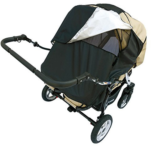 Sunnybaby 11244 Hannah Duo Sonnensegel für Zwillingswagen mit Fenster und Seitenfenster - Farbe: SCHWARZ
