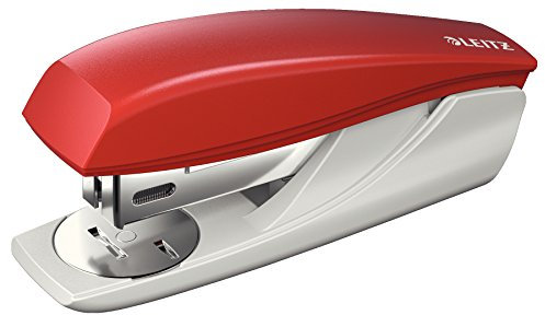 Leitz Kleines Büroheftgerät, Für 25 Blatt, Ergonomische Form, Inkl. Heftklammern, Rot, NeXXt-Serie, 55016025