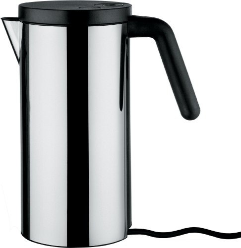 Alessi Hot.it WA09/UK - Bollitore Elettrico di Design in Acciaio Inox 18/10 e Resina Termoplastica, Presa Inglese, Nero