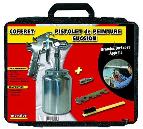 Mecafer 160123 Coffret de Pistolet de peinture succion Pression 6 bars