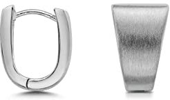 Vinani Damen Ohrringe 925 Silber - Klapp-Creolen mattiert Dreieck Form aus 925 Sterling Silber Ohrring Set für Frauen COB