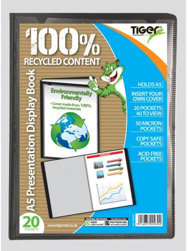 Präsentationsmappe mit schwarzer Titelseite, A5, 20 Hüllen