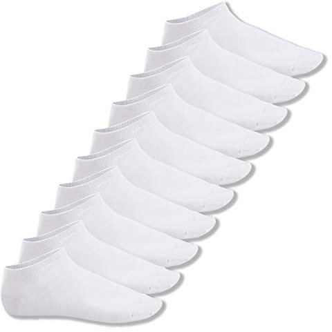 Footstar Sneak-It! Chaussettes Courtes 10 Paires Chaussettes de Cheville - Socquettes Blanc 39-42