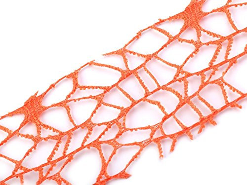 Schnoschi Dekostoff aus Baumwolle orange, Rolle 9 m x 5 cm Tischläufer, Dekonetz, Netzband, Tischband, Netzstoff, Textil-Netzgewebe, viele Farben