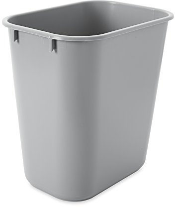 Rubbermaid Commercial Products 13-5/8-Inch LLDPE Rectangular Small Deskside Trash Can - Grey
