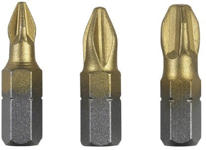 Bosch 2 609 255 965 - Juego de puntas de destornillador de 3 piezas de titanio (PH) (pack de 3)