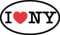 INDIGOS UG Auto Aufkleber I Love NY Bumper Sticker Heart New York Oval Car 127mmX76mm
