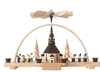 Rudolphs Schatzkiste Schwibbogenpyramide mit der Seiffener Kirche Höhe=25cm NEU Lichterbogen Fensterbogen Erzgebirge Seiffen Weihnachten Holz Dekoration