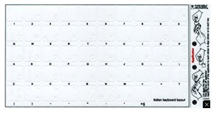 AdesiviTastiera.it - Adesivi lettere Apple Mac book air pro tastiera Italiano fondo trasparente lettere colorate ITA - Bianco