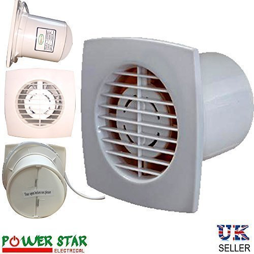 Slimline 100mm 4'' Ventilation Extractor PVC Kitchen Bathroom Wall Ceiling Fan