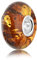 ANDANTE - Premium Collection - Echter OSTSEE Bernstein Bead Charm Kettenanhänger in 925 Sterling Silber - zertifiziert - GOLD DES MEERES - Farbe COGNAC - 8 mm x 14 mm