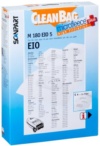 Scanpart CleanBag M 180 EIO 5 Lot de 4 sacs pour aspirateur