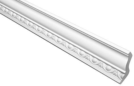 Marbet Deckenleiste B-08 weiß aus Styropor EPS - Stuckleisten gemustert, im traditionellen Design - (40 Meter Sparpaket) Styroporleiste Winkelleiste Wandleiste