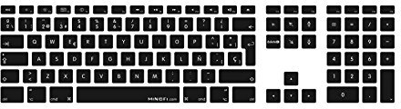 MiNGFi Cubierta de Silicona para Teclado Apple USB Con Teclado Numérico (2007-2016) Modelo A1243 EU/ISO Diseño - Negro