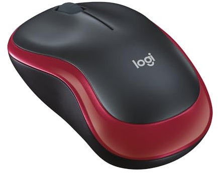 Logitech M185 RF Wireless Ottico 1000DPI Ambidestro Rosso - Mouse (Ambidestro, Ottico, RF Wireless, 1000 dpi, 75,2 g, rosso)