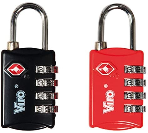 Lucchetto Tsa Per Viaggi In Usa A Combinazione Variabile, Indispensabile Per Consentire L'Ispezione Dei Bagagli Negli Aeroporti Americani. Corpo In Zama Con Spigoli Smussati Anti-Abrasione, Arco In Acciaio Cromato, 10000 Combinazioni Possibili. Colori Ass