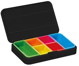 VITILITY Intelligente Tablettenschachtel - klein, Pillenorganizer, 6-Fächer Pillendose, Smart pill box, Medikationshilfe, Benutzerfreundliche Pillendose, Erinnerungssystem für Medikamente