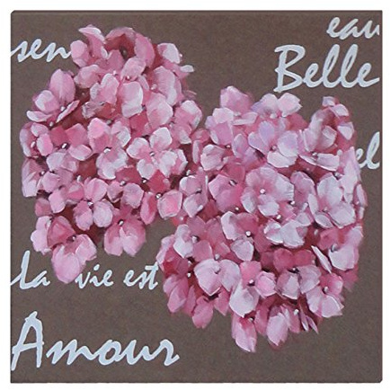 EMDE CH133005-0 Leinwand 2 Hortensien Liebe, Braun/Rosa