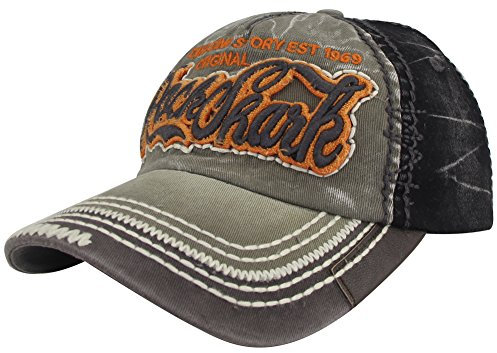 MINAKOLIFE Herren Rock Shark bekümmert Baumwolle Bestickt Baseball Kappe Snapback Trucker Hut (schwarz)