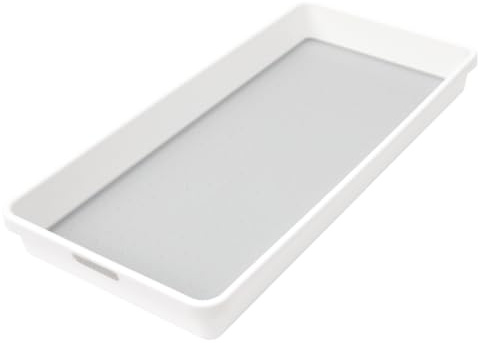 madesmart Organizer Bin Non-Skid Feet 15.5 X 6.6 X 2.1 Plastic White With Gray
