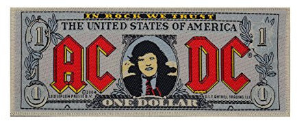 AC/DC Aufnäher BANK NOTE Patch gewebt 16 x 6,5 cm