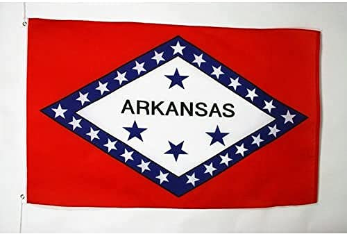 AZ FLAG - Flagge Arkansas - 90x60 cm - Bundesstaat Arkansas Fahne 100% Polyester mit Messing-Ösen - 50g