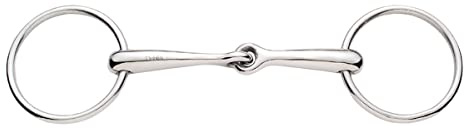 Korsteel Stainless Steel Solid Mouth Jointed 16mm Loose Ring Snaffle Bit, 4.5