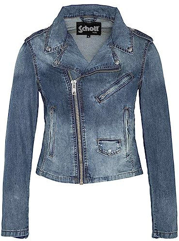 SCHOTT Jktwjanisx Bomber, Blu (Blue Rain Blue Rain), X-Small Donna
